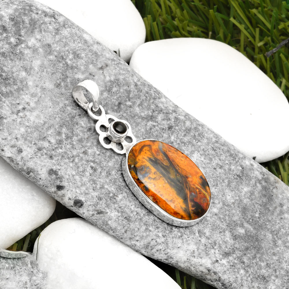 Pietersite - Namibia & Black Onyx Pendant P-1634 SDP109997