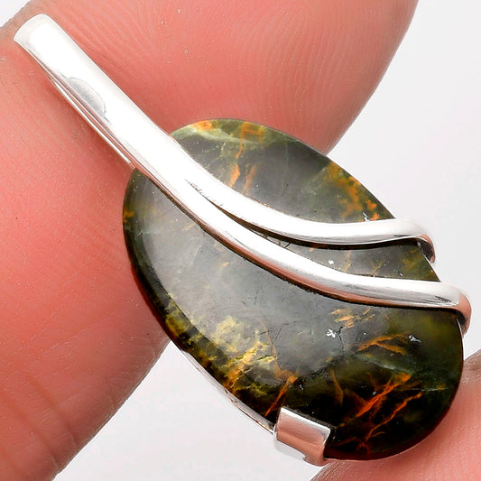 Natural Turkish Rainforest Chrysocolla Pendant P-1165 SDP110055