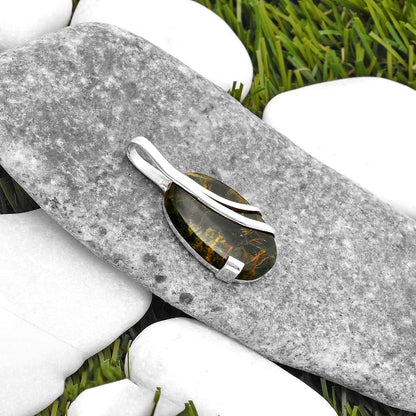 Natural Turkish Rainforest Chrysocolla Pendant P-1165 SDP110055