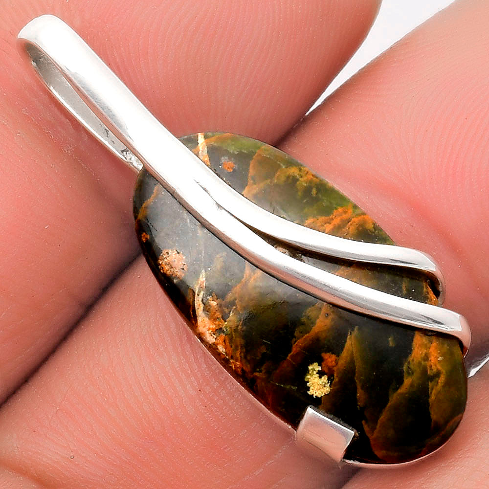 Natural Turkish Rainforest Chrysocolla Pendant P-1165 SDP110058