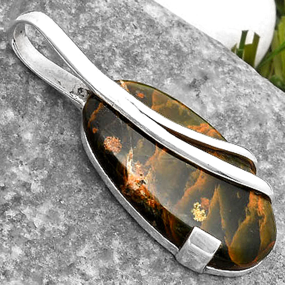 Natural Turkish Rainforest Chrysocolla Pendant P-1165 SDP110058