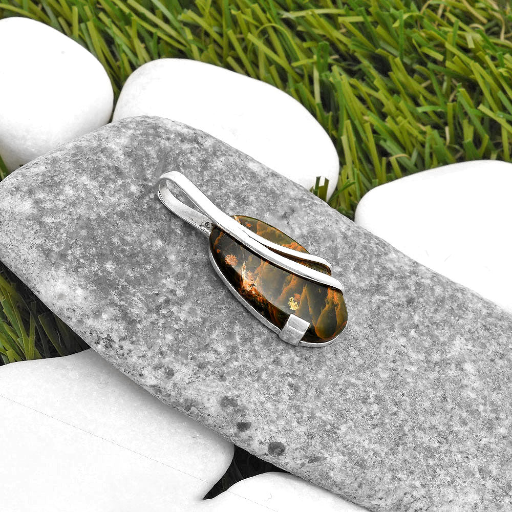 Natural Turkish Rainforest Chrysocolla Pendant P-1165 SDP110058