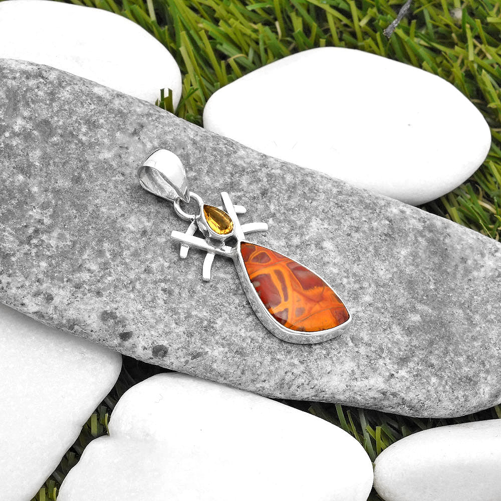 Natural Noreena Jasper & Citrine Pendant P-1046 SDP110092