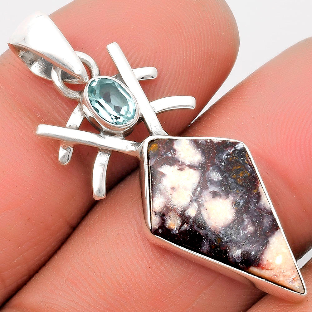 Indian Blanket Jasper & Sky Blue Topaz Pendant P-1046 SDP110099