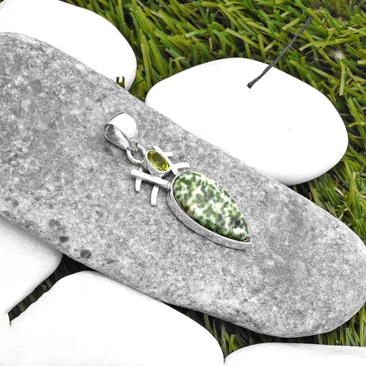 Natural Dioptase & Peridot Pendant P-1046 SDP110109