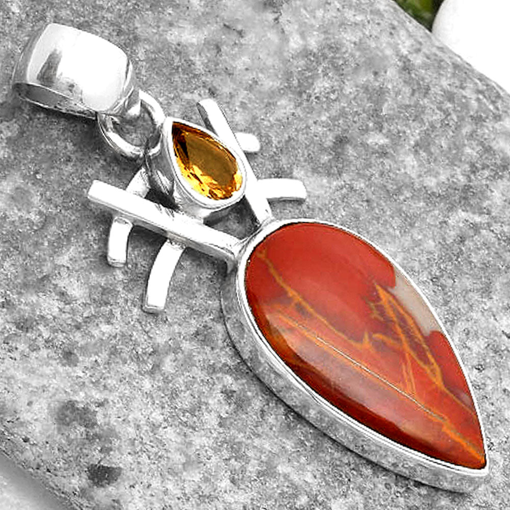 Natural Noreena Jasper & Citrine Pendant P-1046 SDP110111