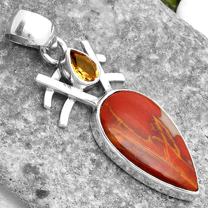 Natural Noreena Jasper & Citrine Pendant P-1046 SDP110111