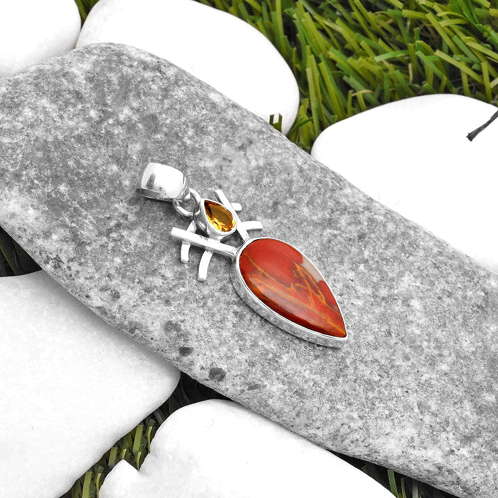 Natural Noreena Jasper & Citrine Pendant P-1046 SDP110111