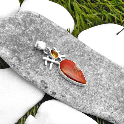 Natural Noreena Jasper & Citrine Pendant P-1046 SDP110111