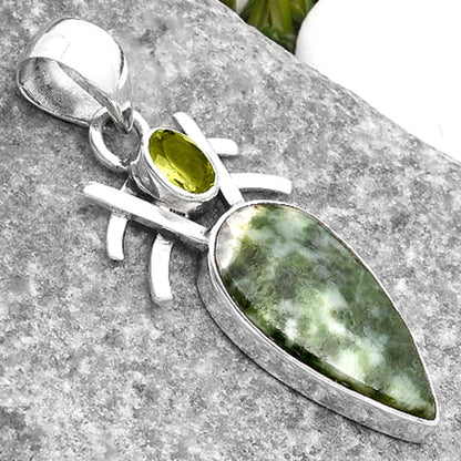 Natural Dioptase & Peridot Pendant P-1046 SDP110121