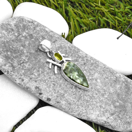 Natural Dioptase & Peridot Pendant P-1046 SDP110121