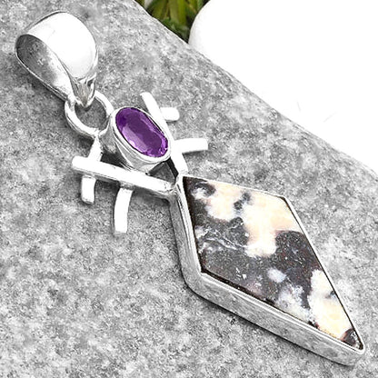Indian Blanket Jasper & Amethyst Pendant P-1046 SDP110129