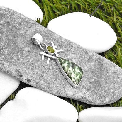 Natural Dioptase & Peridot Pendant P-1046 SDP110132