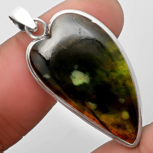 Heart Natural Chrome Chalcedony Pendant P-1043 SDP110317