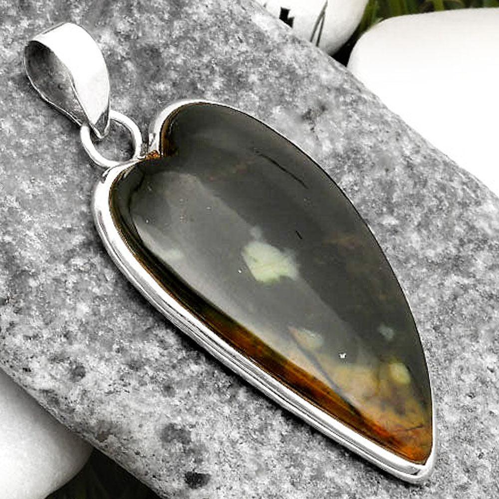 Heart Natural Chrome Chalcedony Pendant P-1043 SDP110317