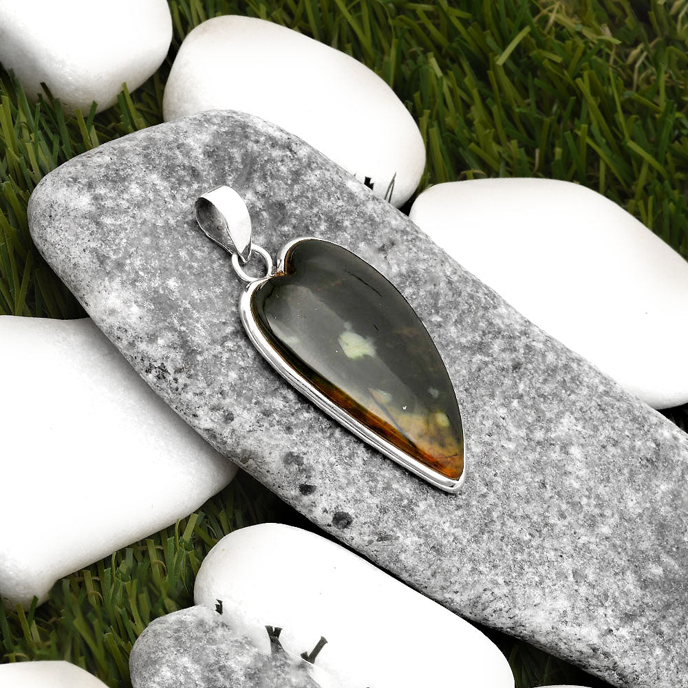 Heart Natural Chrome Chalcedony Pendant P-1043 SDP110317