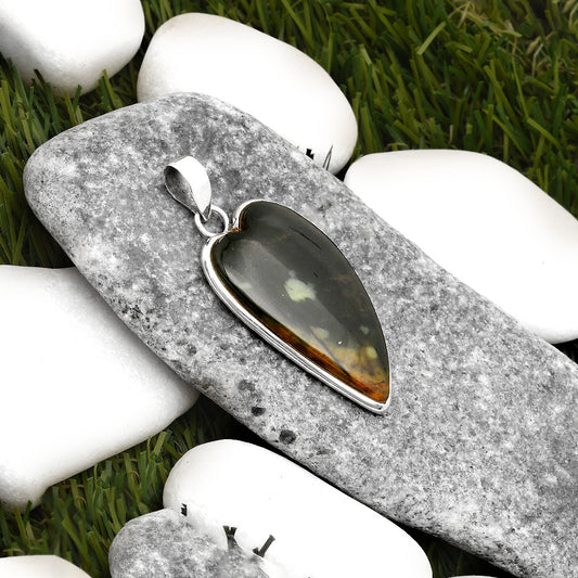 Heart Natural Chrome Chalcedony Pendant P-1043 SDP110317