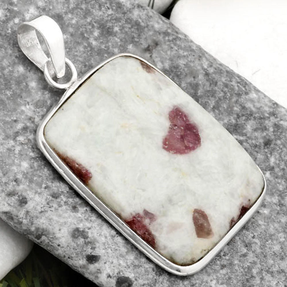 Natural Pink Tourmaline in Quartz Pendant P-1001 SDP110320