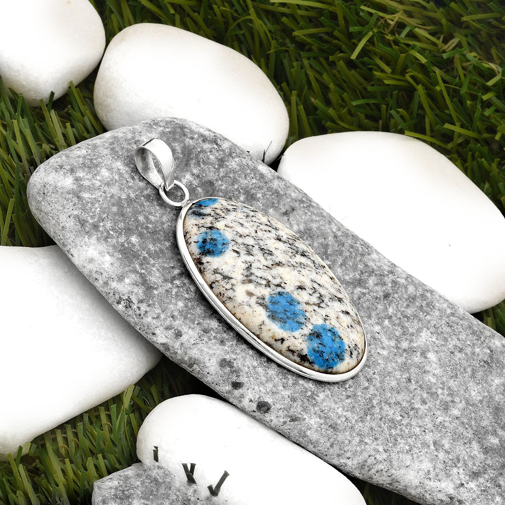 Natural K2 Blue - Azurite In Quartz Pendant P-1001 SDP110368