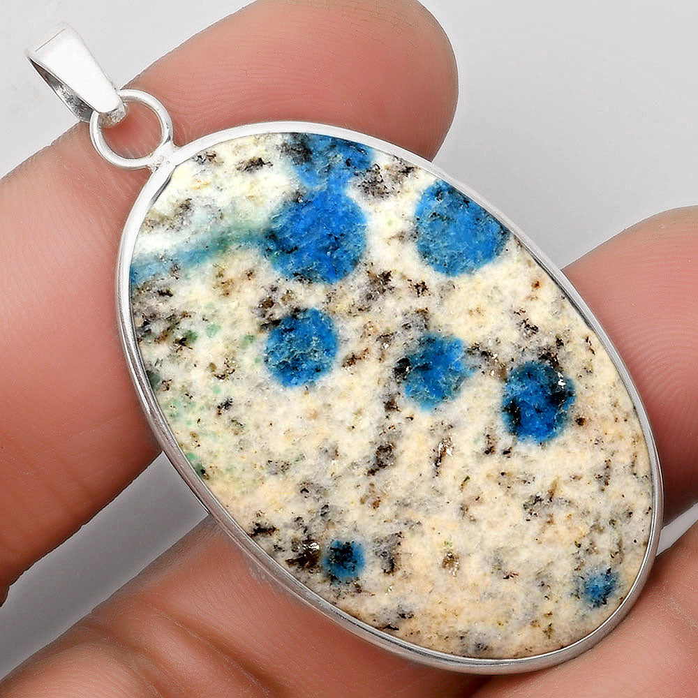 Natural K2 Blue - Azurite In Quartz Pendant P-1001 SDP110373