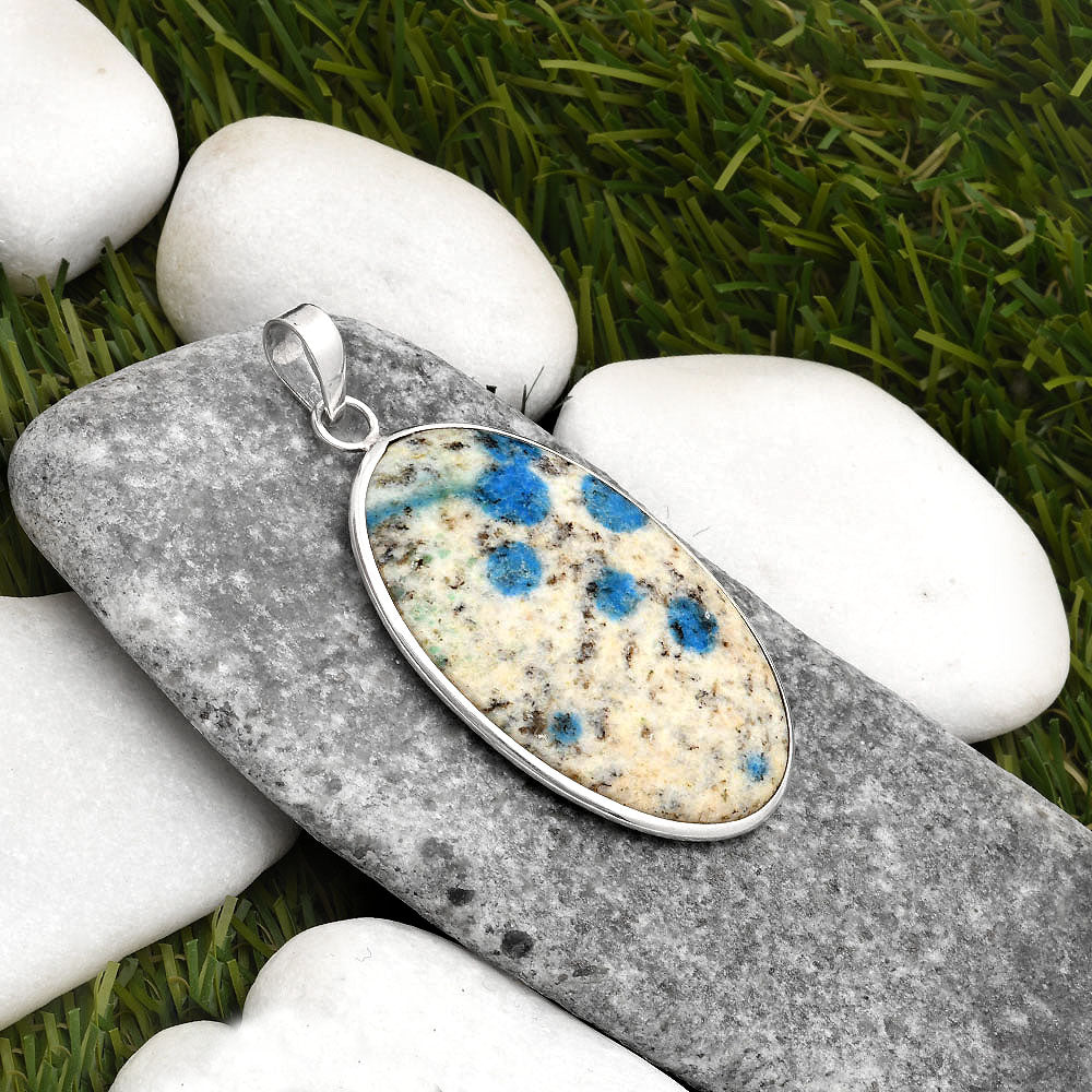 Natural K2 Blue - Azurite In Quartz Pendant P-1001 SDP110373