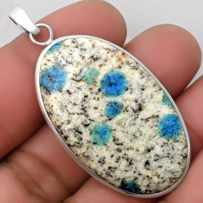 Natural K2 Blue - Azurite In Quartz Pendant P-1001 SDP110386