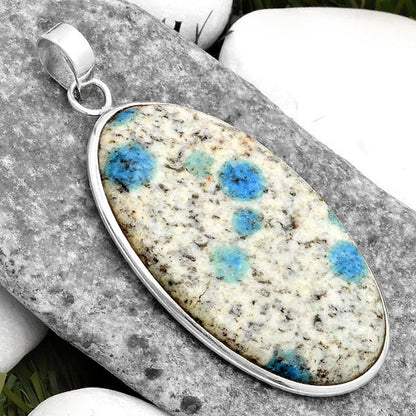 Natural K2 Blue - Azurite In Quartz Pendant P-1001 SDP110386