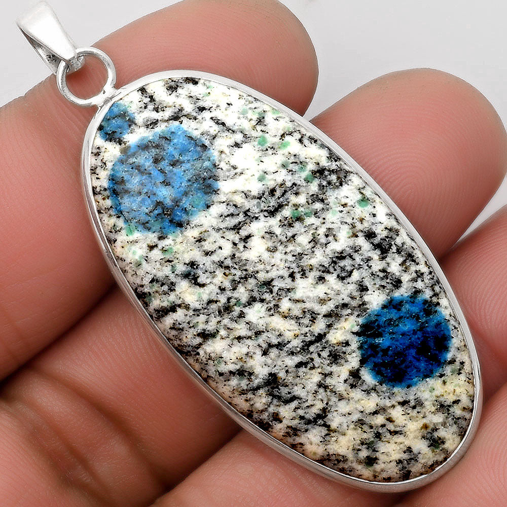 Natural K2 Blue - Azurite In Quartz Pendant P-1001 SDP110395