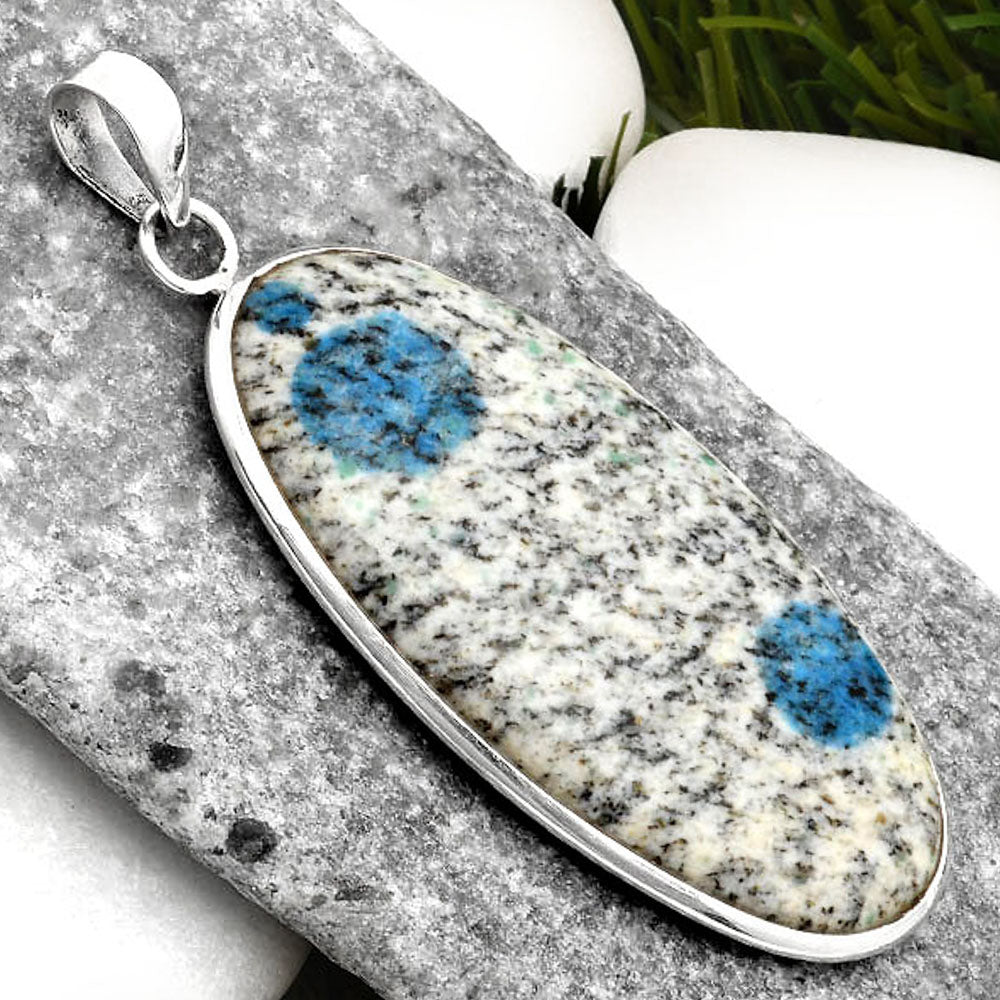 Natural K2 Blue - Azurite In Quartz Pendant P-1001 SDP110395