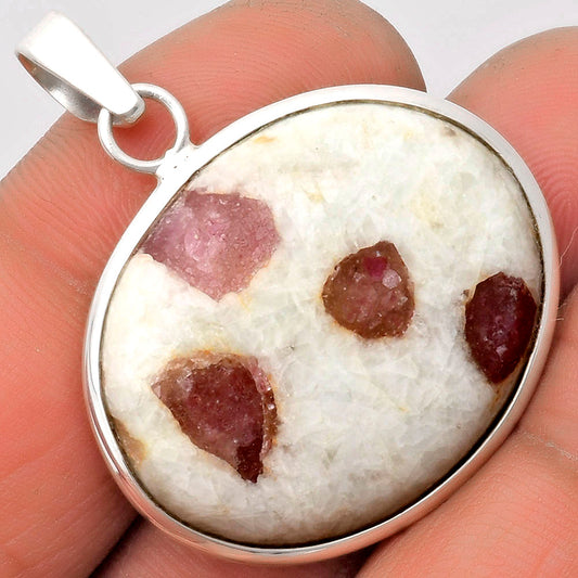Natural Pink Tourmaline in Quartz Pendant P-1001 SDP110565