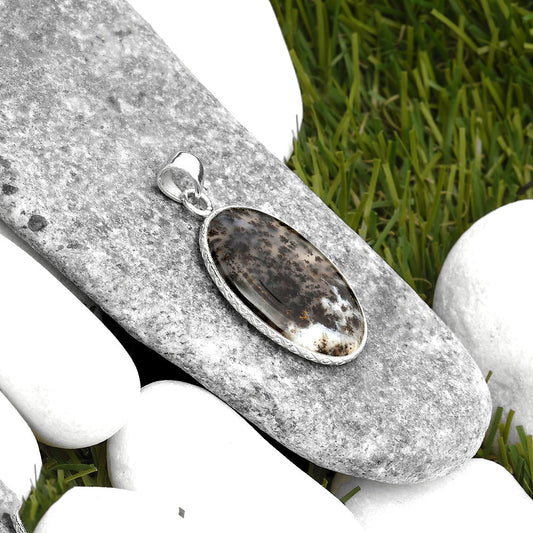 Natural Robinson Ranch Plume Agate Pendant P-1053 SDP110963