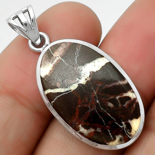 Natural Coffee Zebra Jasper Pendant P-1002 SDP111054
