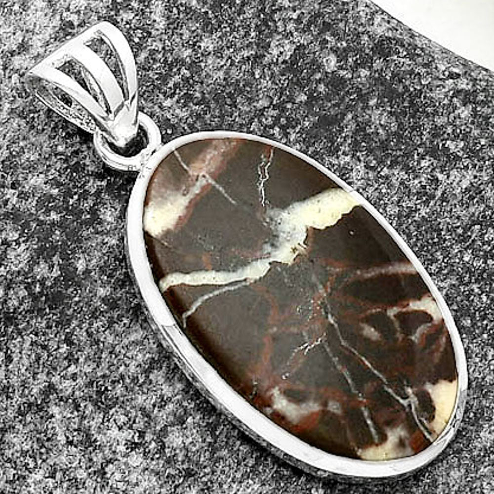 Natural Coffee Zebra Jasper Pendant P-1002 SDP111054