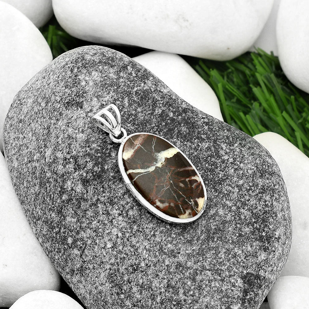 Natural Coffee Zebra Jasper Pendant P-1002 SDP111054