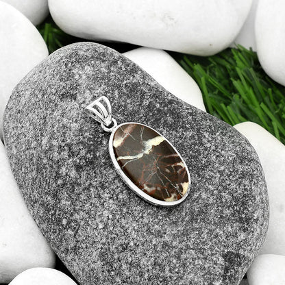 Natural Coffee Zebra Jasper Pendant P-1002 SDP111054