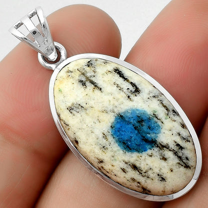 Natural K2 Blue - Azurite In Quartz Pendant P-1002 SDP111159