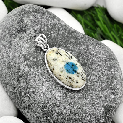 Natural K2 Blue - Azurite In Quartz Pendant P-1002 SDP111159