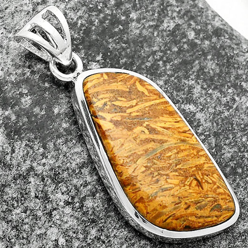 Natural Coquina Fossil Jasper - India Pendant P-1002 SDP111187