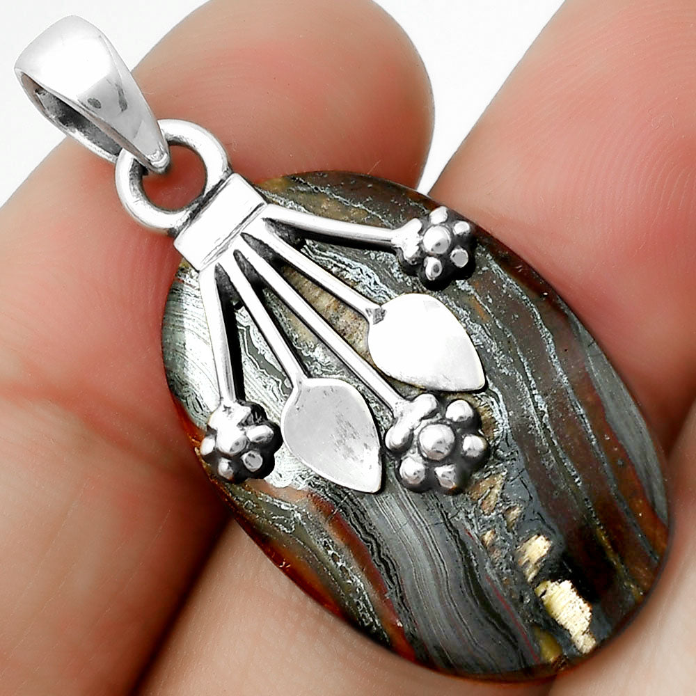 Natural Iron Tiger Eye Pendant P-1647 SDP111346