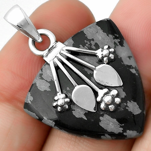 Natural Snow Flake Obsidian Pendant P-1647 SDP111354