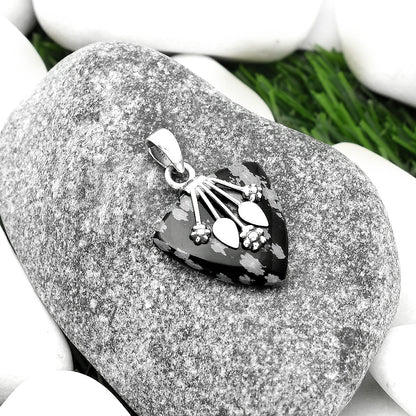 Natural Snow Flake Obsidian Pendant P-1647 SDP111354