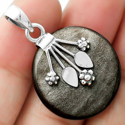 Natural Silver Obsidian Pendant P-1647 SDP111356