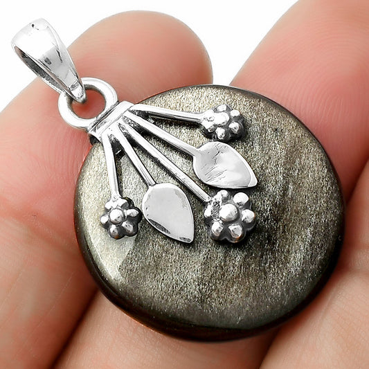 Natural Silver Obsidian Pendant P-1647 SDP111359