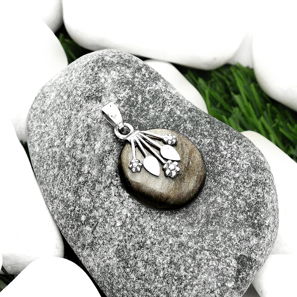 Natural Silver Obsidian Pendant P-1647 SDP111359