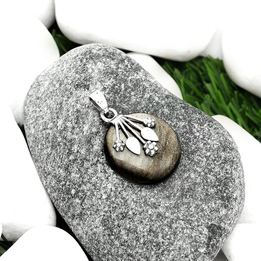 Natural Silver Obsidian Pendant P-1647 SDP111359