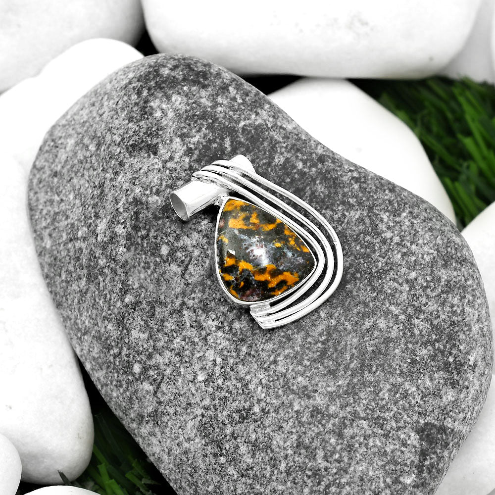 Natural Indian Blanket Jasper Pendant P-1432 SDP111362