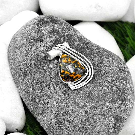 Natural Indian Blanket Jasper Pendant P-1432 SDP111362