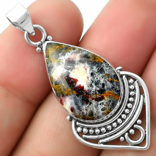 Natural Indian Blanket Jasper Pendant P-1164 SDP111457