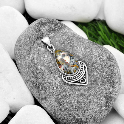 Natural Indian Blanket Jasper Pendant P-1164 SDP111457