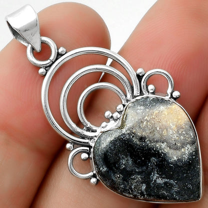 Heart Natural Indian Blanket Jasper Pendant P-1541 SDP111507
